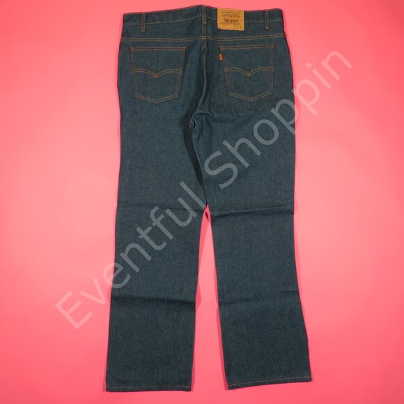 Vintage Levis 517 Bootcut Jeans Mens 40 Blue Raw Denim Orange Tab 80s Deadstock - Picture 3 of 8